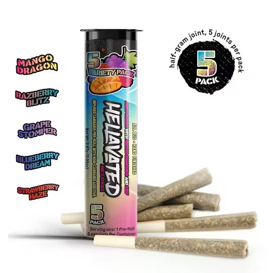 Hellavated Variety Pack 5pk Infused Pre-Roll 0.5g