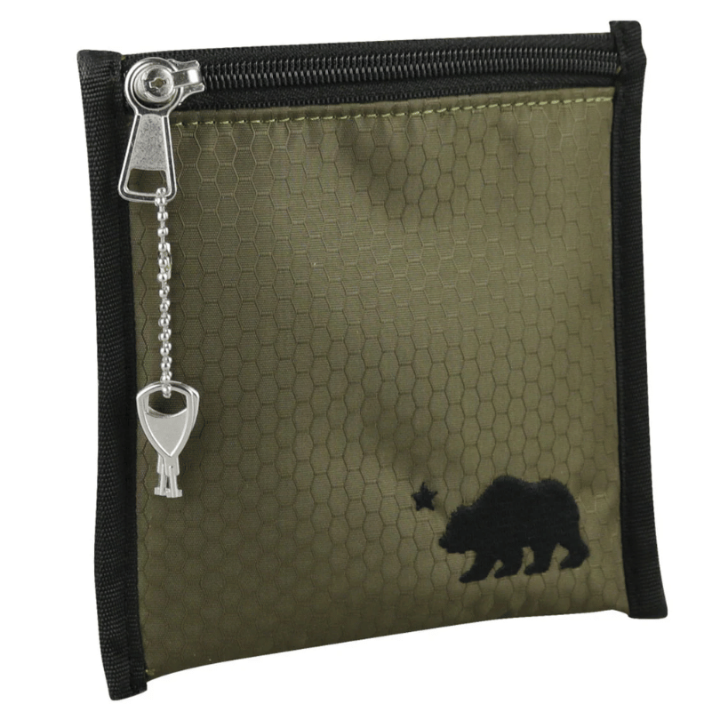Cali Pouch - Green Smell Proof w/ Locking Key 6x6