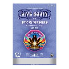 Emerald Sky Live Rosin Gummies 10pc 100mg(THC) 40mg(CBN) 20mg(CBD) - Epic Elderberry (I)