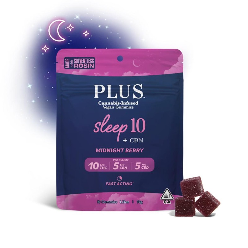 PLUS Midnight Berry Sleep CBN (I) Rosin Gummies 100mg