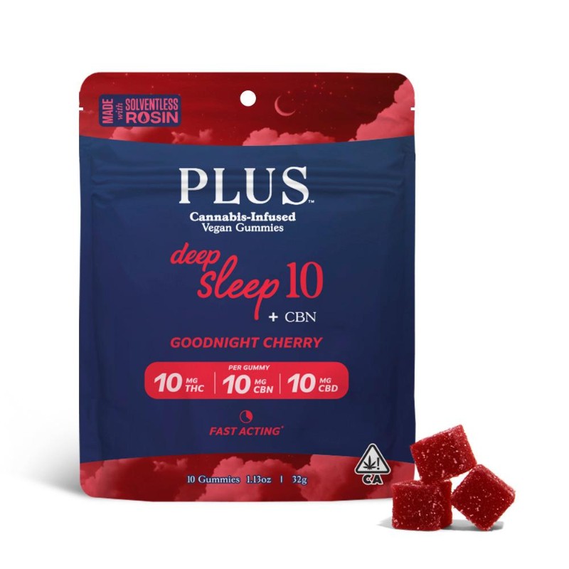 PLUS Good Night Cherry Deep Sleep CBN (I) Rosin Gummies 100mg