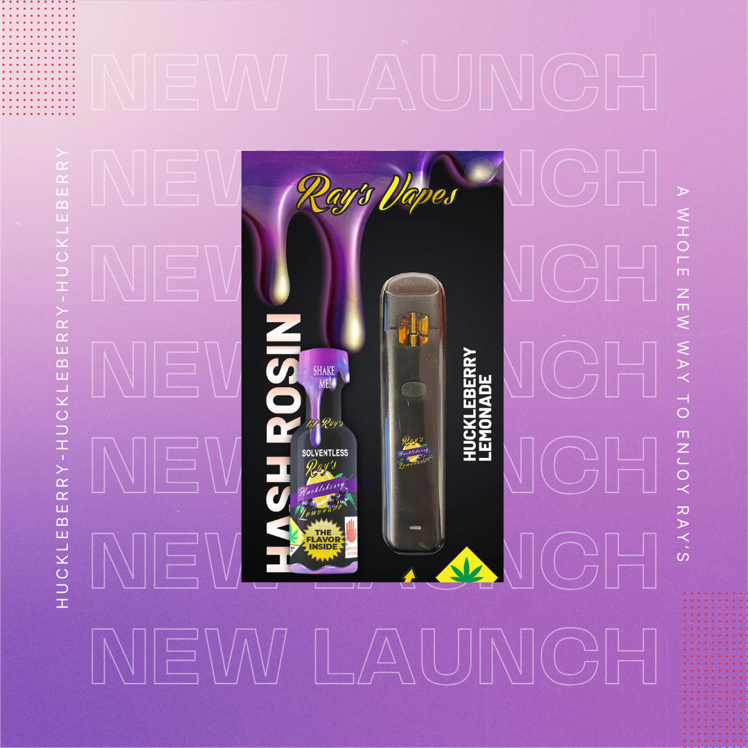 Ray's Vapes | Huckleberry Lemonade | Flavored Hash Rosin | Disposable | 1g