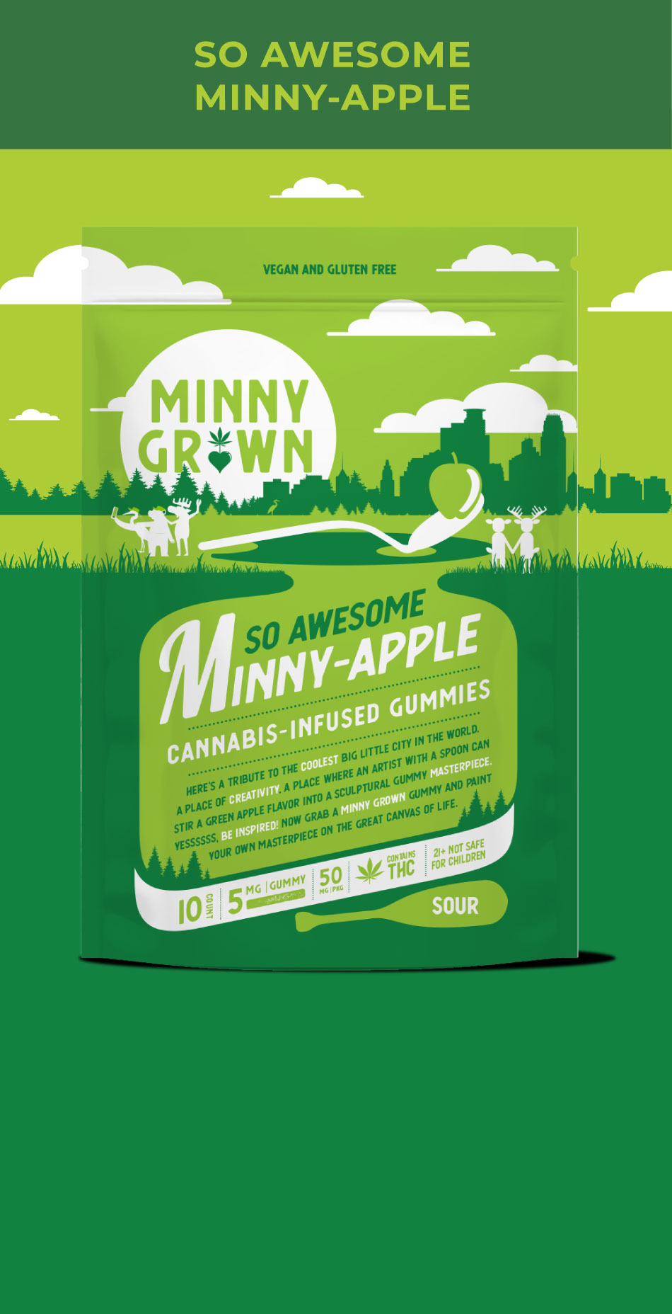 Minny Grown | Minny Apple THC Gummies | 50mg THC
