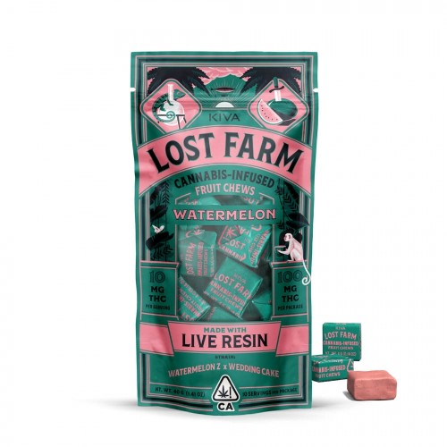 KIVA - Watermelon Gelato Lost Farm Resin Chews - 100mg - Edible