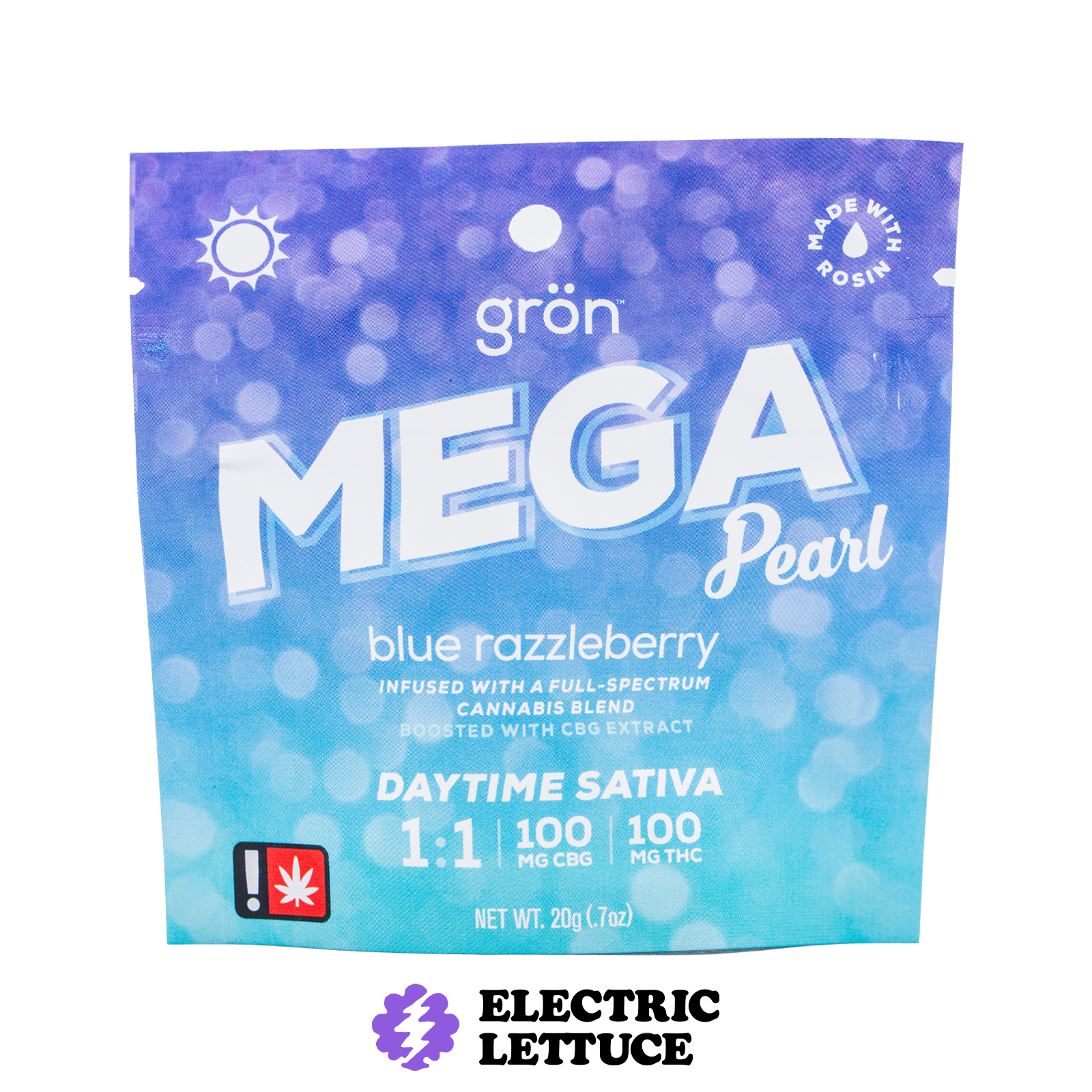 Gron Blue Razzleberry 1:1 CBG Mega Pearl 100mg