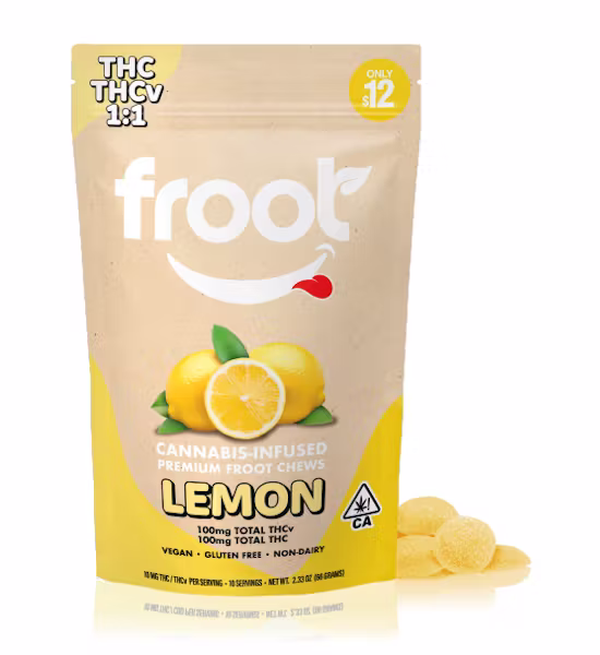 Froot Gummies 10pc 100mg(THC) 100mg(THCv) - Lemon