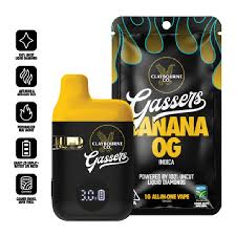 Claybourne Co. Liquid Diamond Gassers All-In-One 1g - Banana OG (I)
