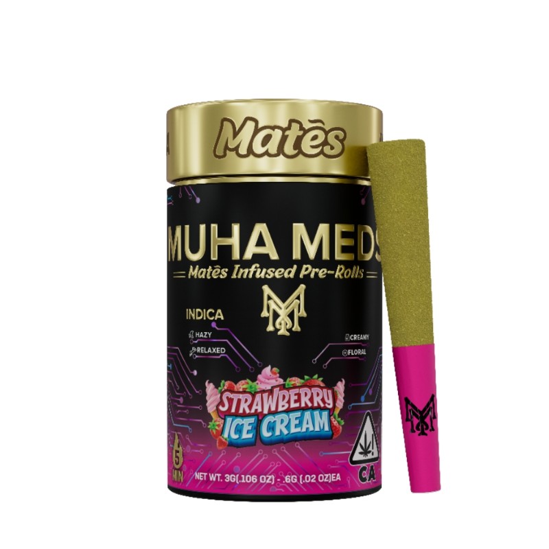 Muha Meds Strawberry Ice Cream (I) Infused Preroll 5pk 3g