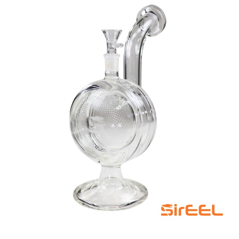 7.5" Halo Flow Bong with Bowl, Whiteout Smoke Ring Effect