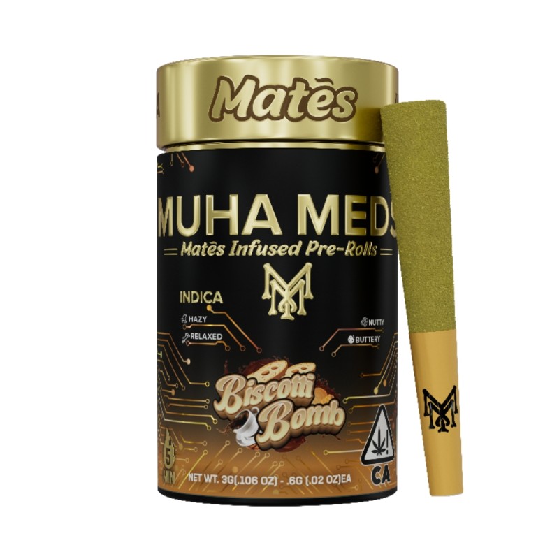 Muha Meds Biscotti Bomb (I) Infused Preroll  5pk 3g