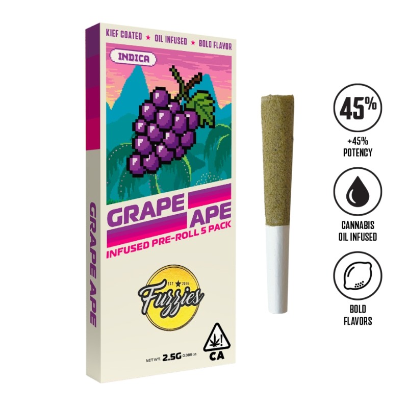 Fuzzies Grape Ape (I) Infused Preroll 5pk 2.5g