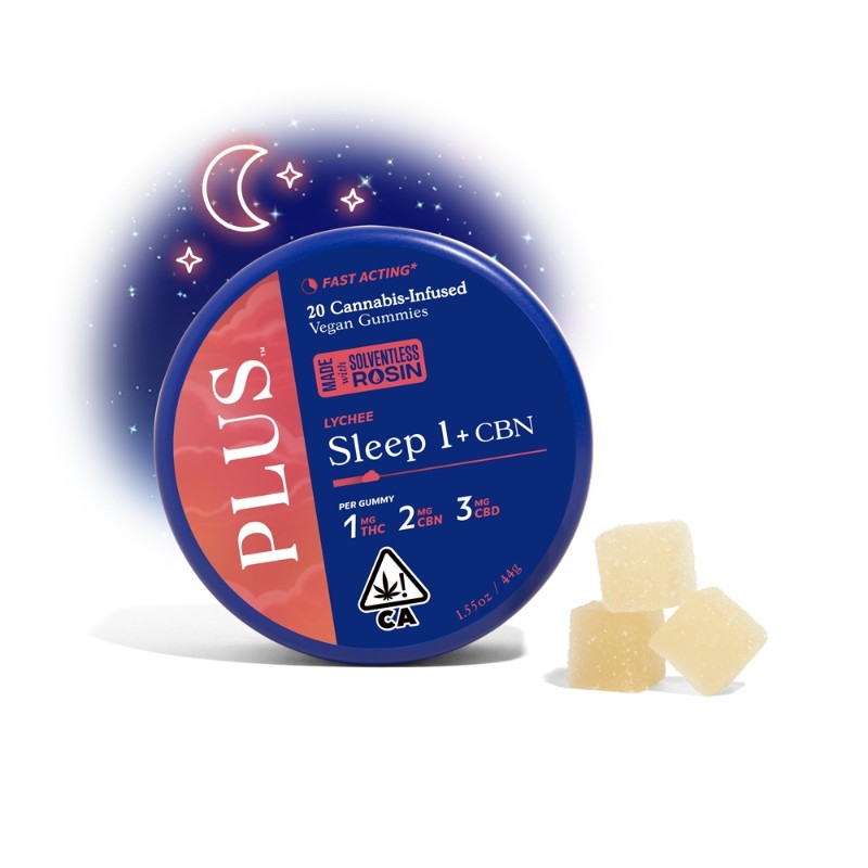 PLUS Lychee Sleep CBN (I) Rosin Gummies 100mg