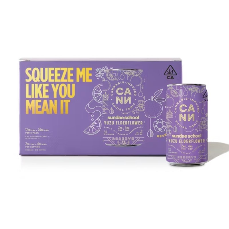 CANN Yuzu Elderflower 2:4 THC:CBD 6pk Drink 36mg