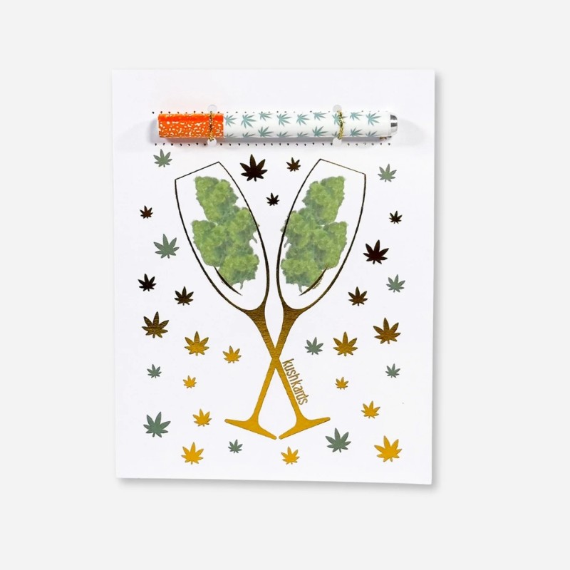 Kush Kards Congrats Champagne Bud Card with One Hitter