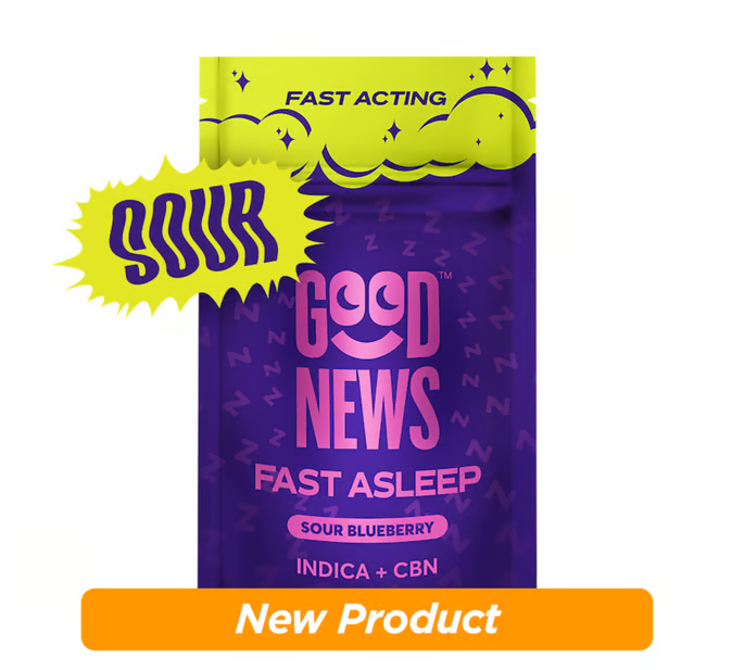 Good News Fast Asleep 2:1 Sour Blueberry Gummies 100mg 20pk (CBN:THC)