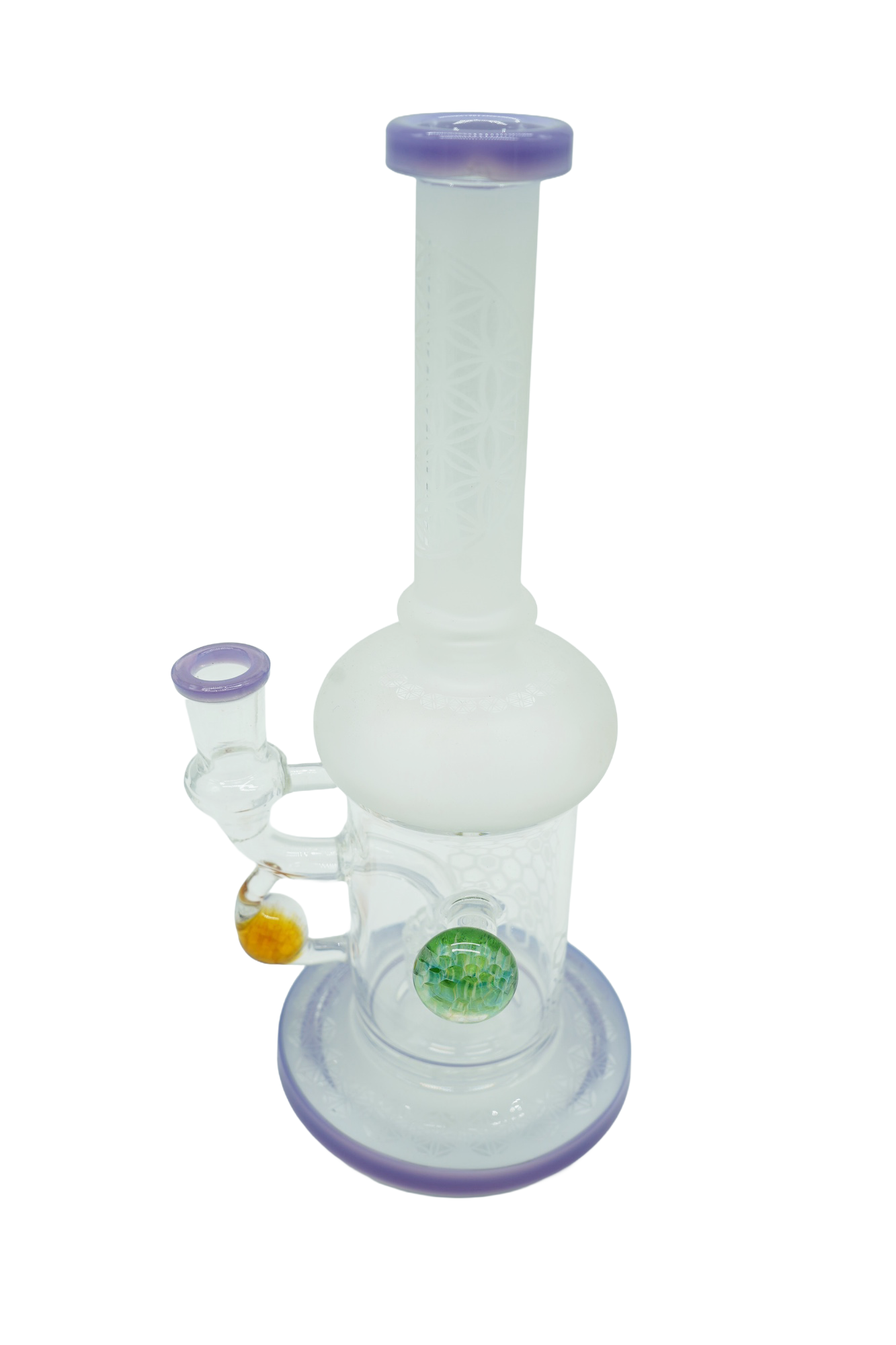 Got Vape | 9" Water Pipe | Honey Comb Perc | Milky Purple