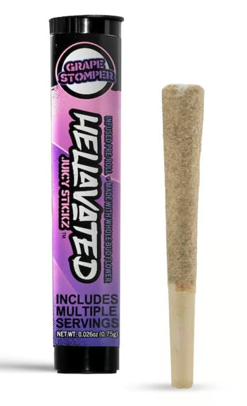 Hellavated Juicy Stickz Grape Stomper 0.75g Infused Preroll