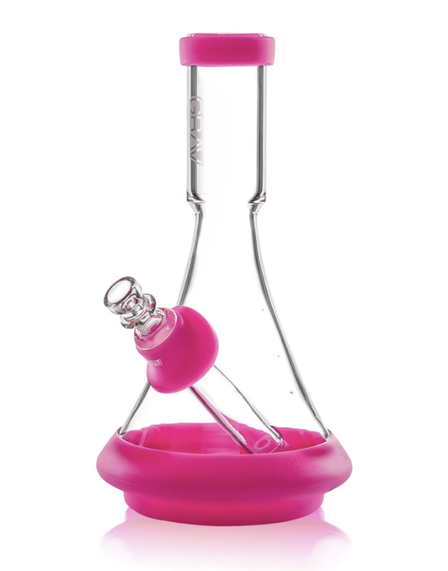 GRAV | Deco Beaker with Silicone | Toxic Pink