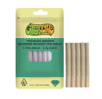 Green Line Infused 5pk Prerolls 3.5g Tropicana Cherry Pie