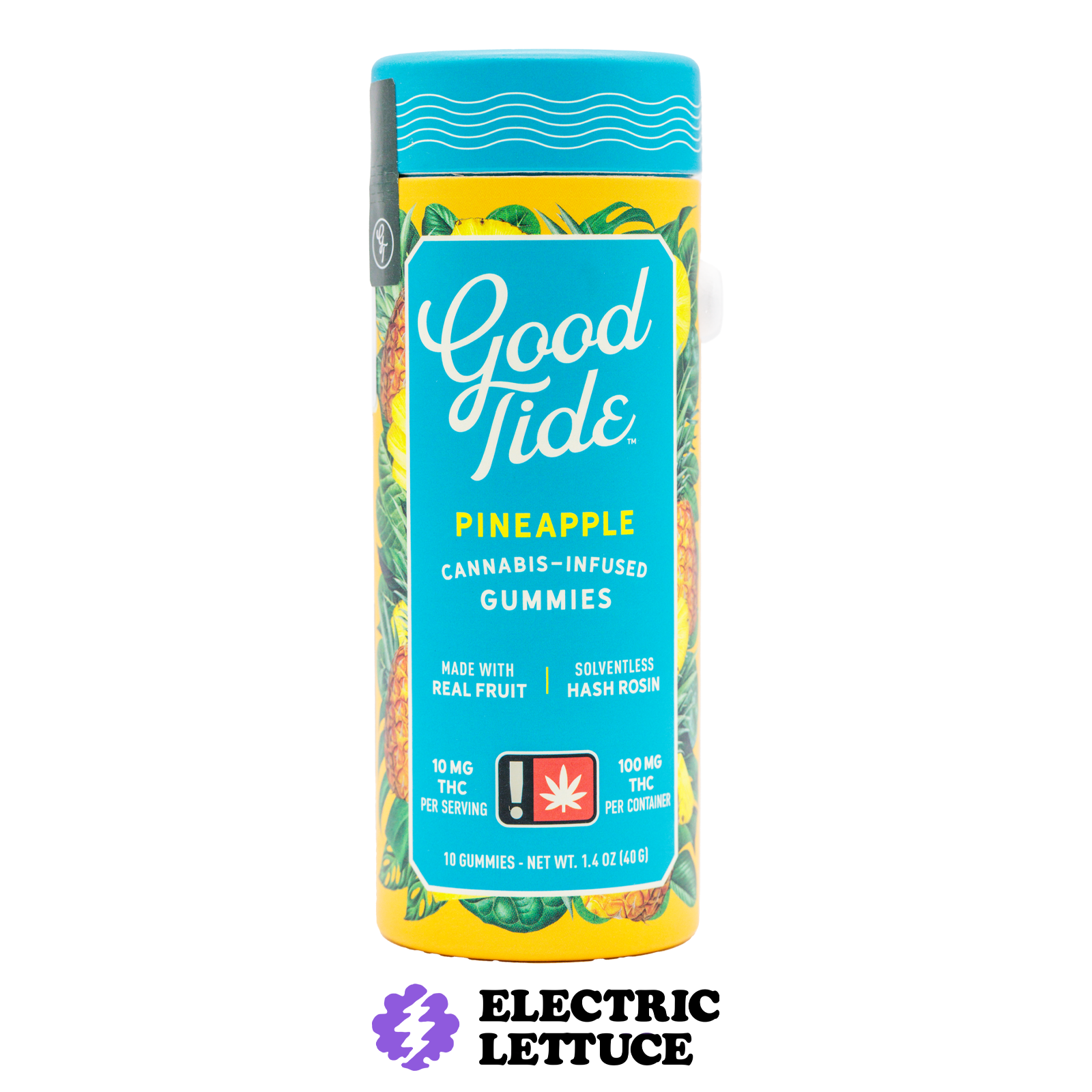 Good Tides Pineapple Sativa Solventless Hash Gummies 100mg