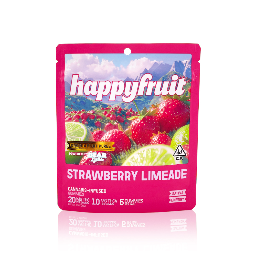 DNUHappy Fruit - Strawberry Lifted Rosin Gummies THC:THC-V 2:1 5ct 100mg