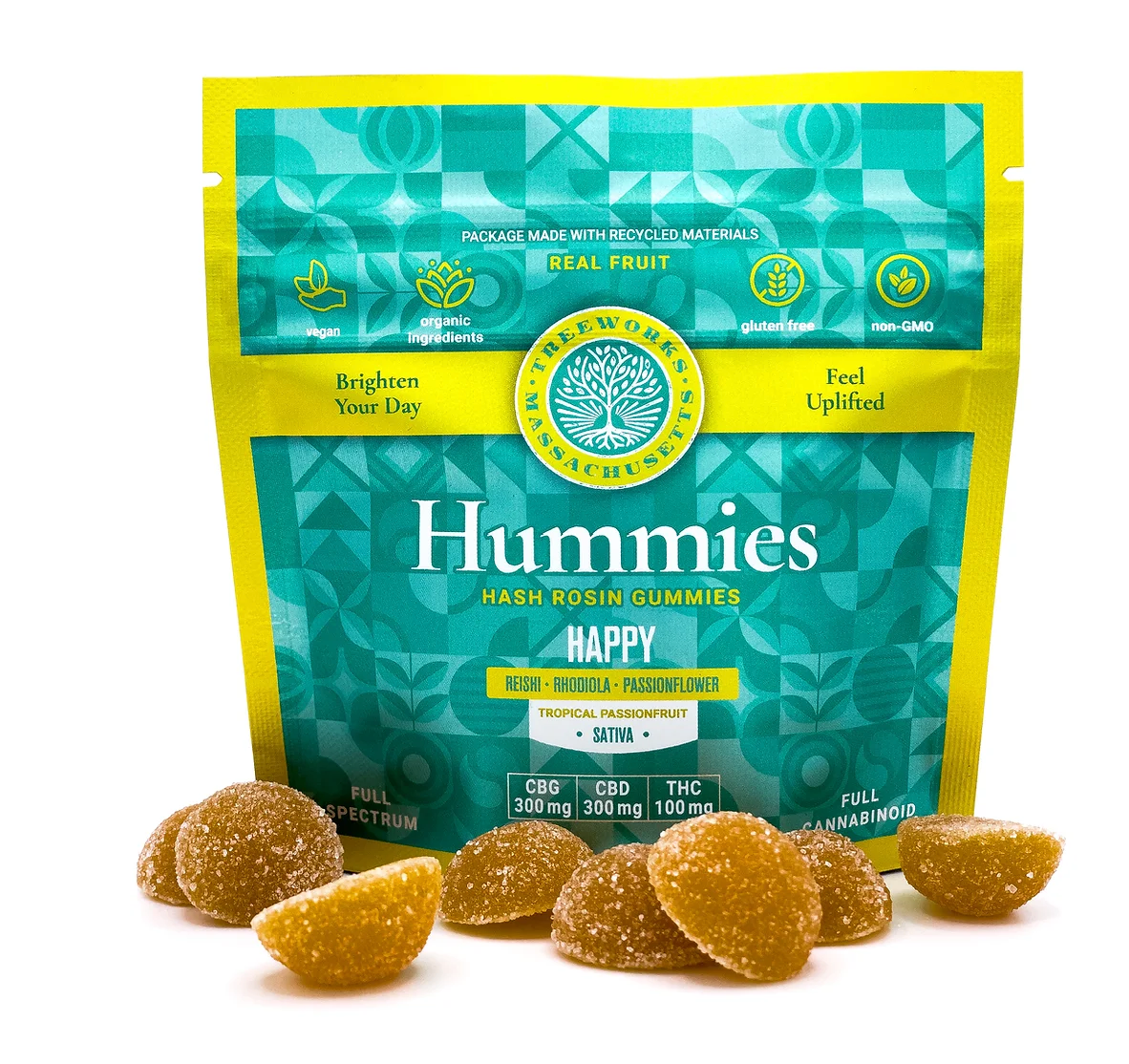 Happy | Tropical Passionfruit | Hash Rosin Hummies | 20pk | 100mg
