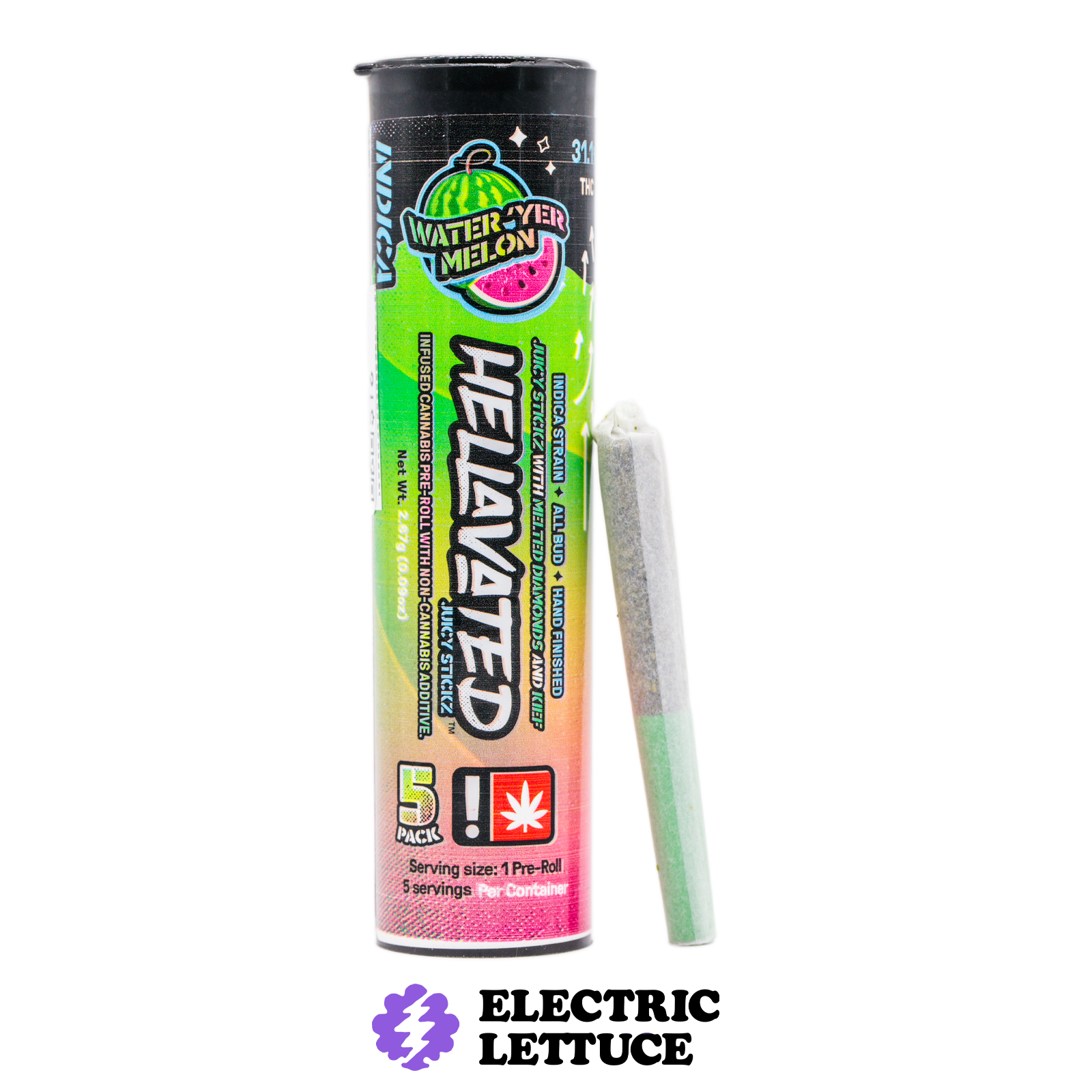 Hellavated Water'Yer Melon 5pk Infused Pre-Roll 0.5g