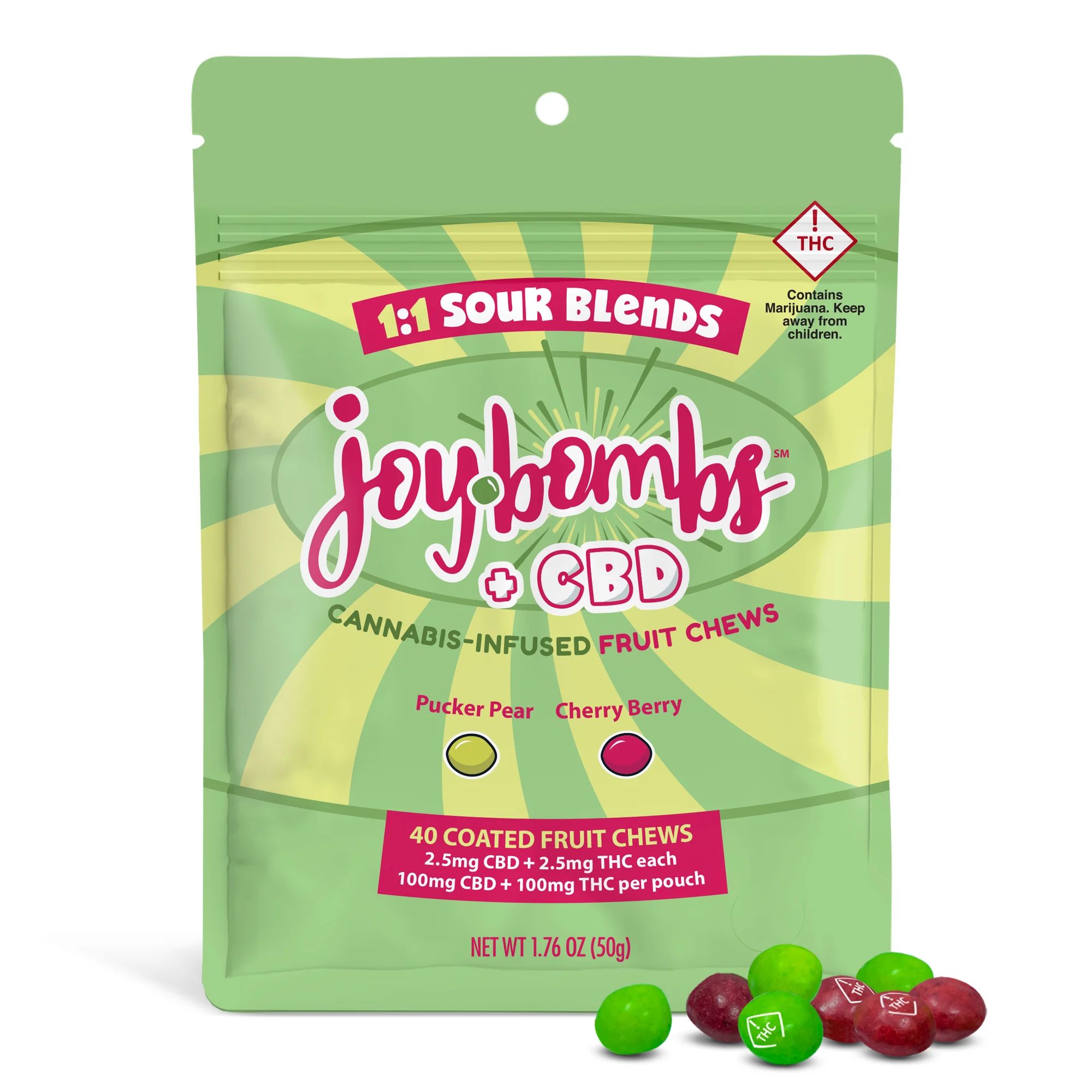 Joybombs 1:1 Sour Blend | 40pk | 100mg