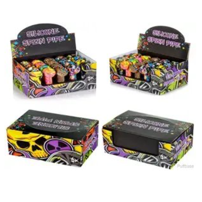 Water Color Silicone Hand Pipe with Metal Screen