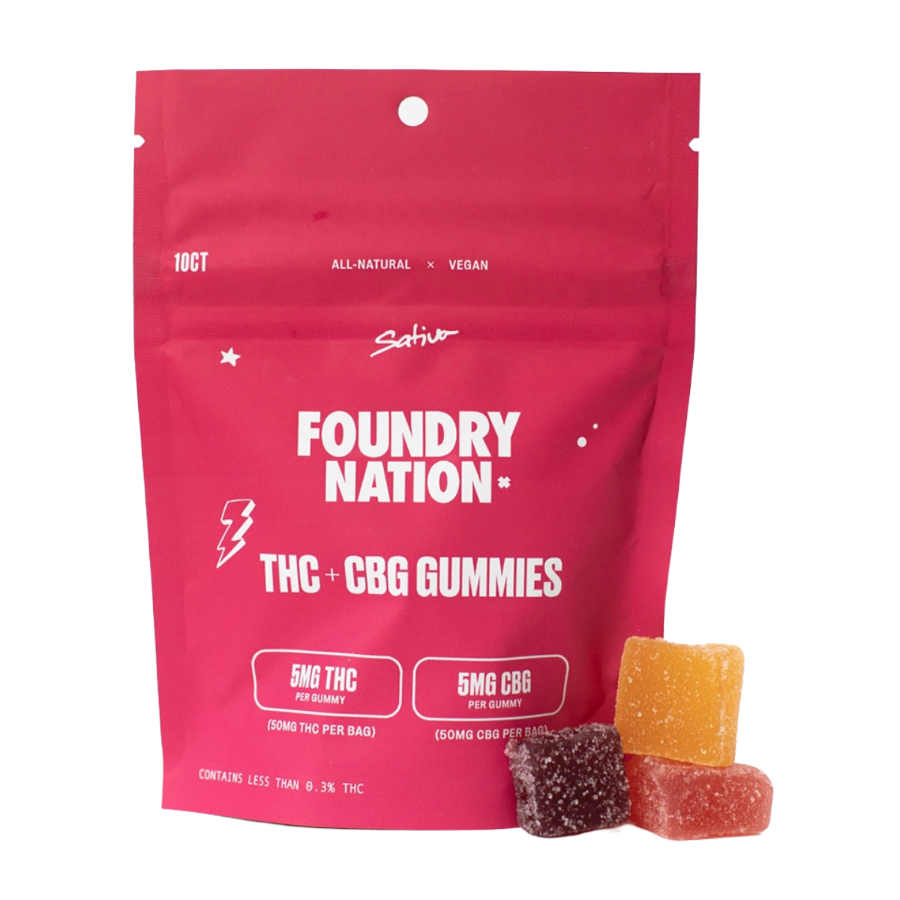 Gummies - Foundry Nation Assorted Flavors 5mg THC 5mg CBG