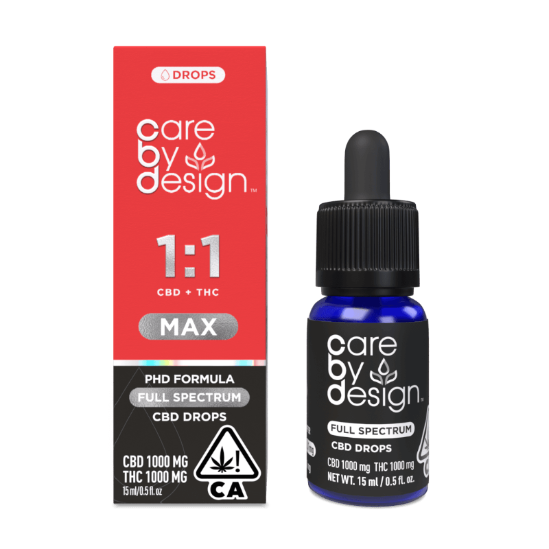 Care By Design 1:1 MAX CBD:THC Full Spectrum Drops 15ml