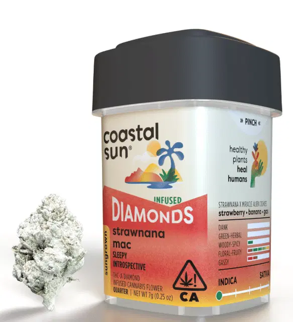 Coastal Sun Diamond Infused Flower 7g Quarter - Strawnana Mac (I)