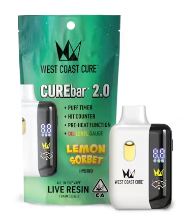 West Coast Cure - Lemon Sorbet Live Resin CUREbar 1g