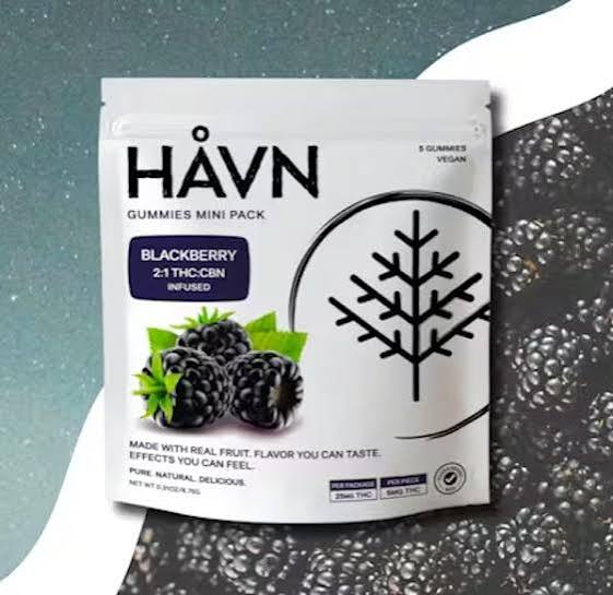 HAVN 2:1 Blackberry Gummies 25mg 5pk (THC:CBN) (V/GF)