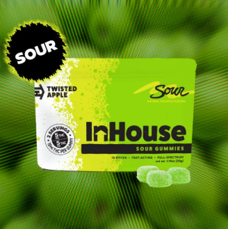 In House Sour Apple Fast Acting Gummies 100mg 20pk