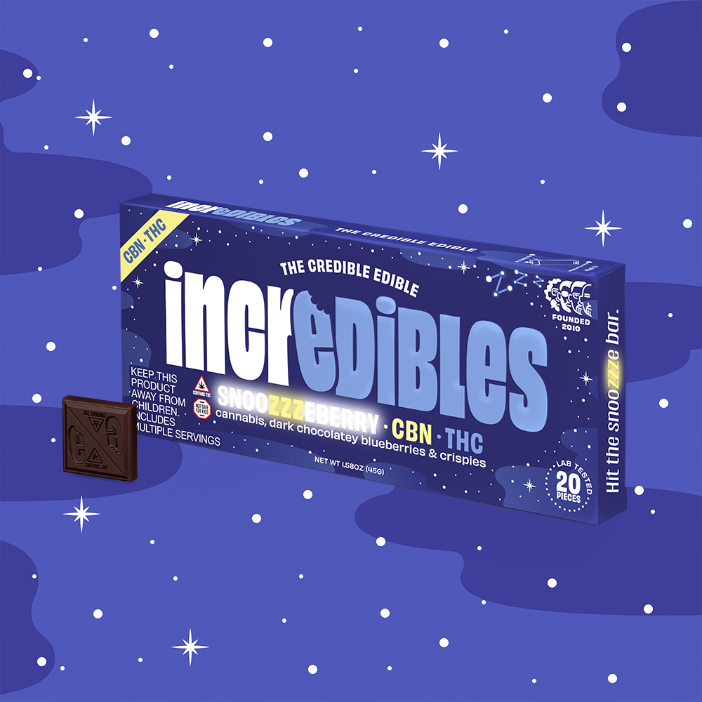 Incredibles 5:1 Snoozzzeberry Chocolate Bar 100mg (THC:CBN)