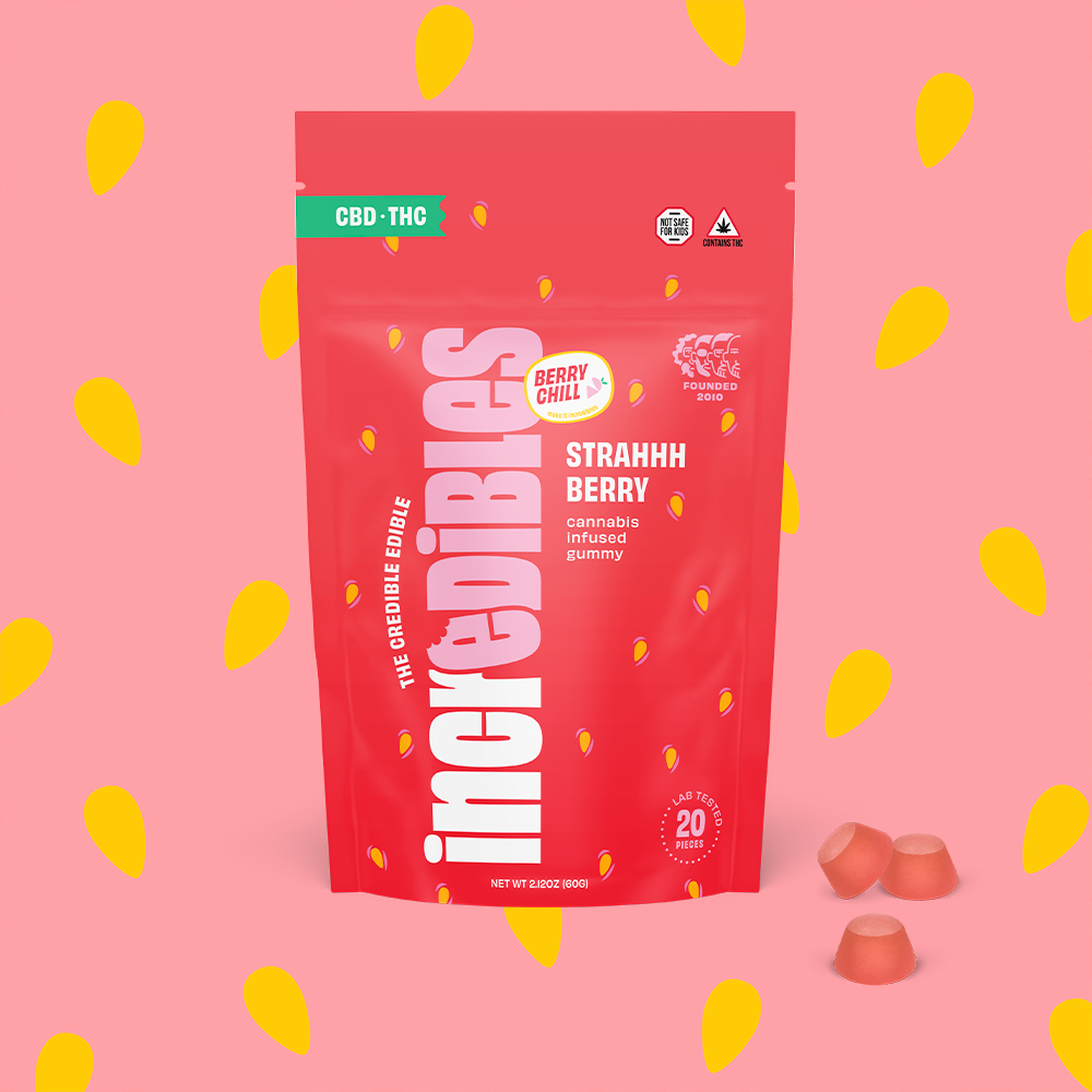 Incredibles 1:1 Strahhberry Gummies 100mg 20pk (THC:CBD)