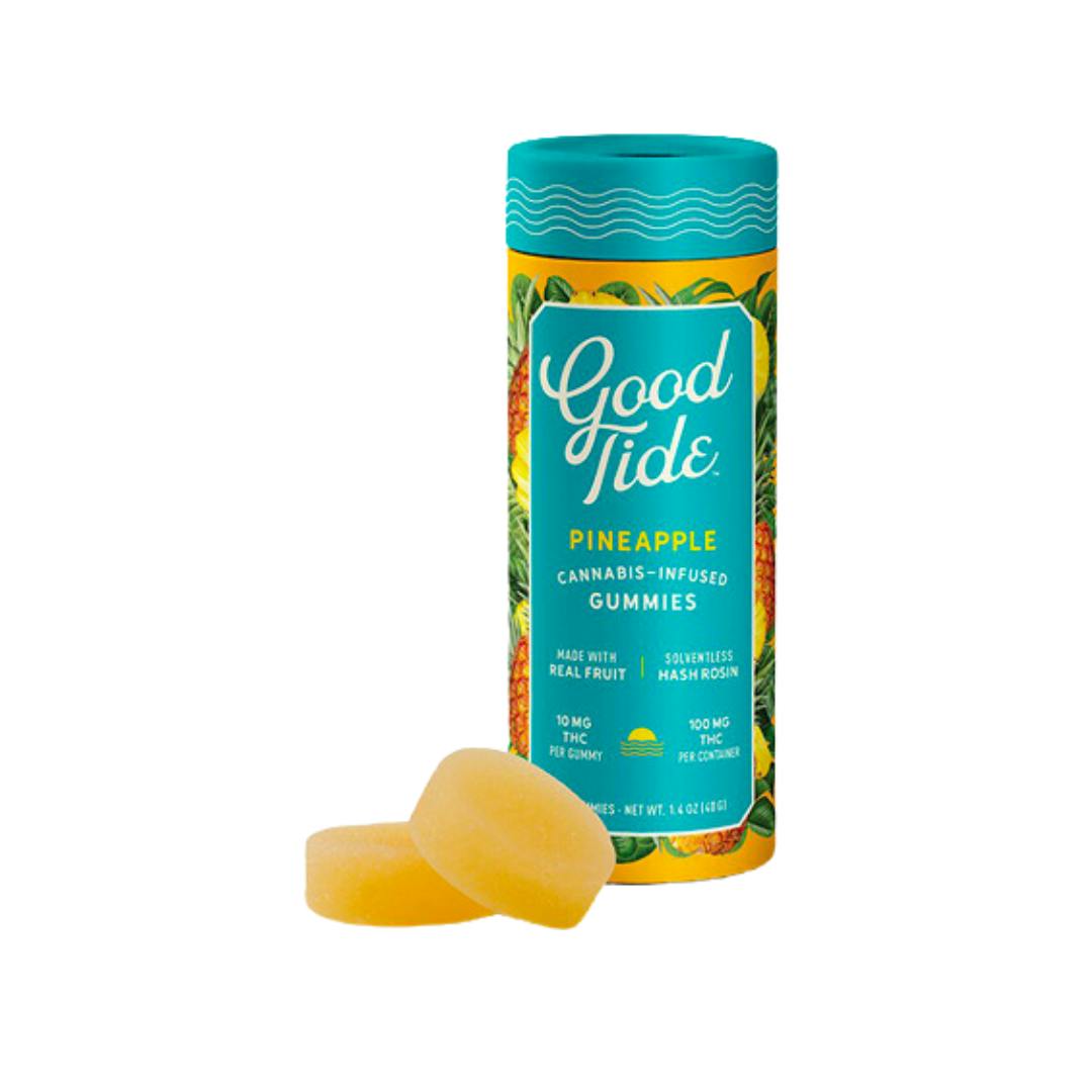 Good Tides Pineapple Sativa Solventless Hash Gummies 100mg