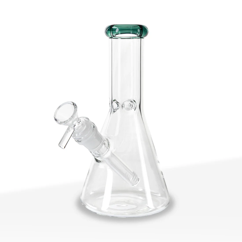 Biohazard - 14mm 8 in. Jade Green Trim Beaker