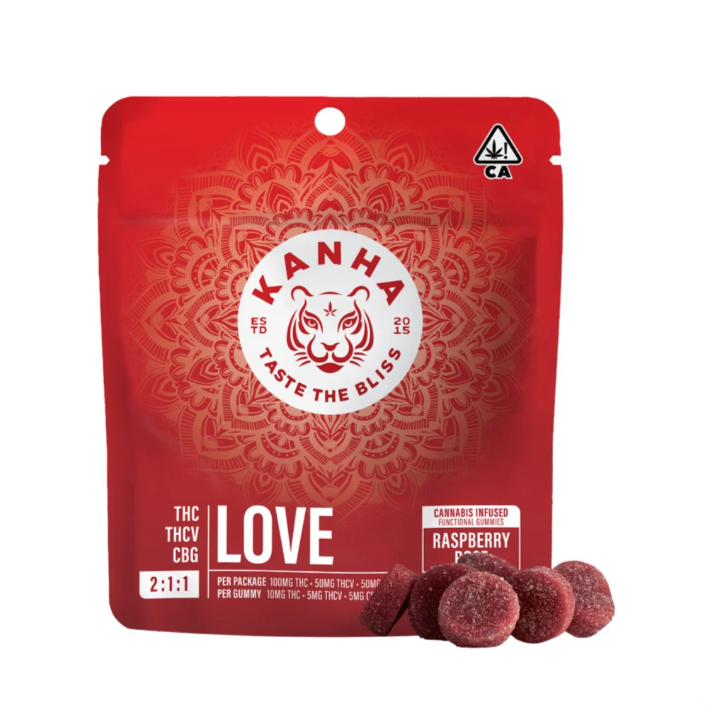 Kanha FX Gummies Raspberry Rose THCV:CBG