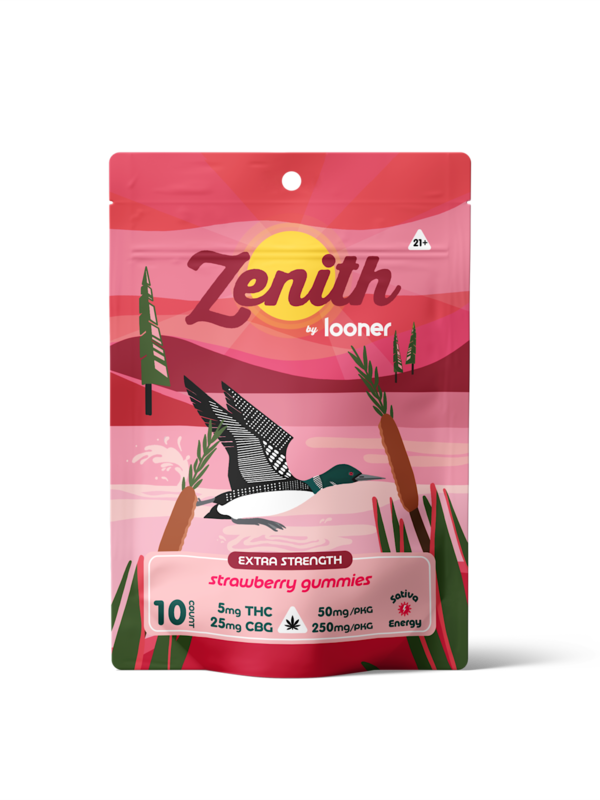 Zenith Gummies - Strawberry 5mg THC 25mg CBG - 10 count