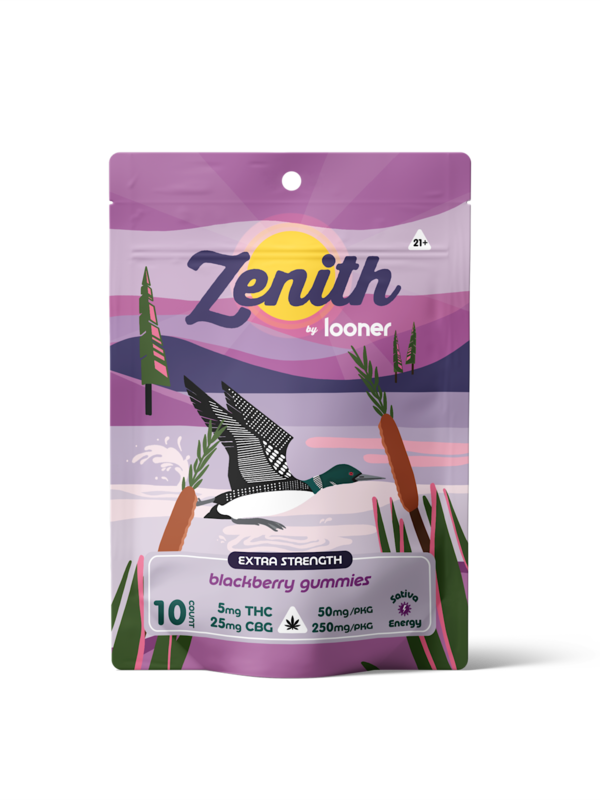 Zenith Gummies - Blackberry 5mg THC 25mg CBG - 10 count