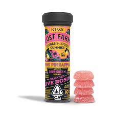 Kiva Lost Farm Live Rosin Gummies Pink Pineapple Sour Dream