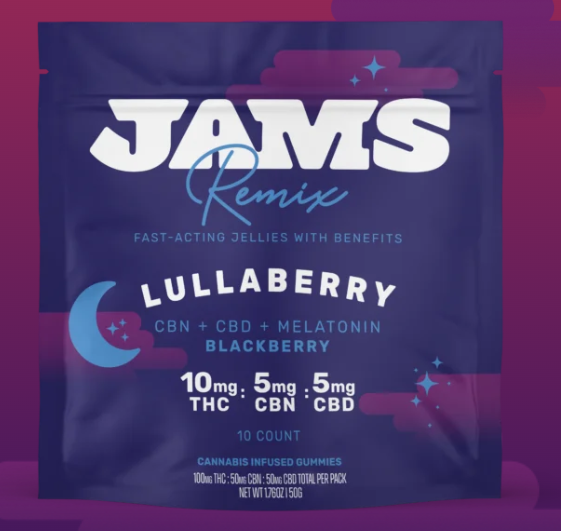 Jams Lullaberry 1:1:1 THC:CBD:CBN Fast Acting 100mg 20pk Jellies