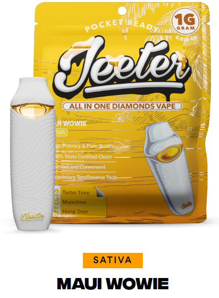 Maui Wowie Jeeter All In One Diamonds Vape | Pocket Ready | 1g | Sativa