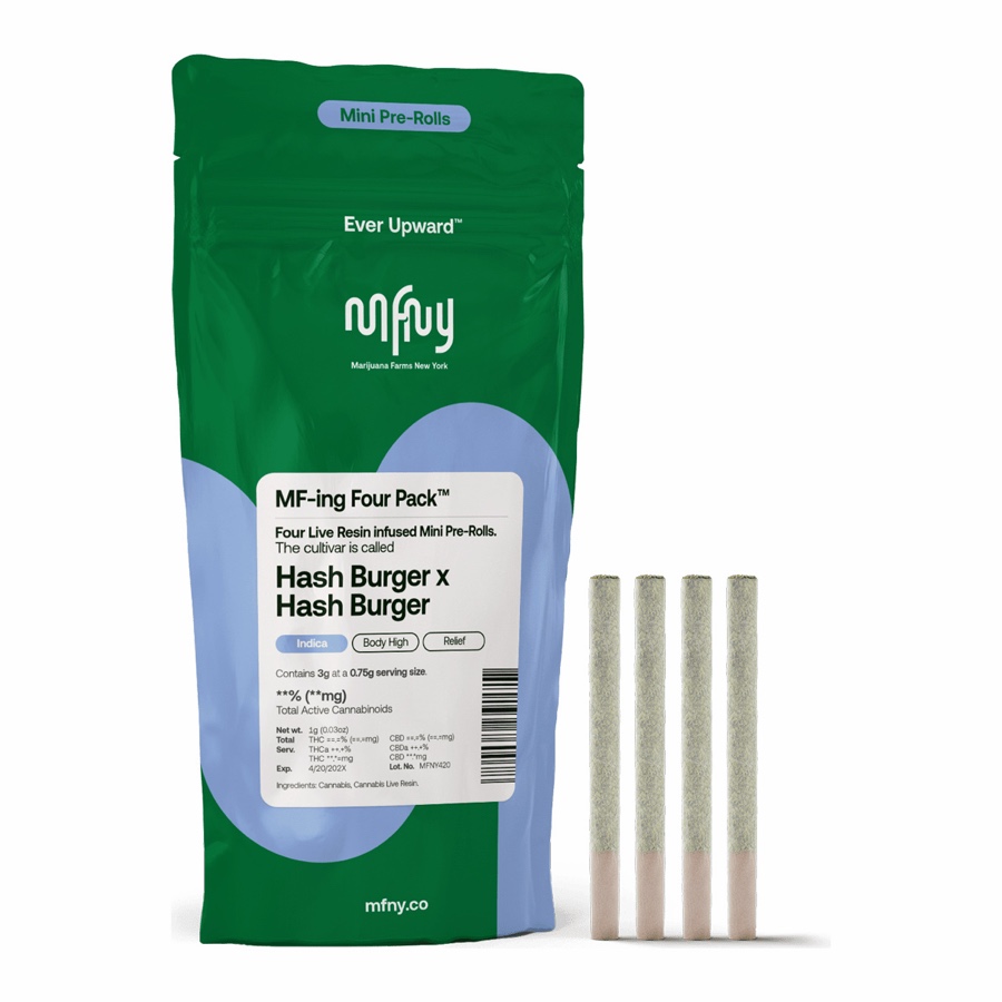 MFNY | Hash burger X Hash burger | 0.75G 4PK Live Resin Infused Prerolls