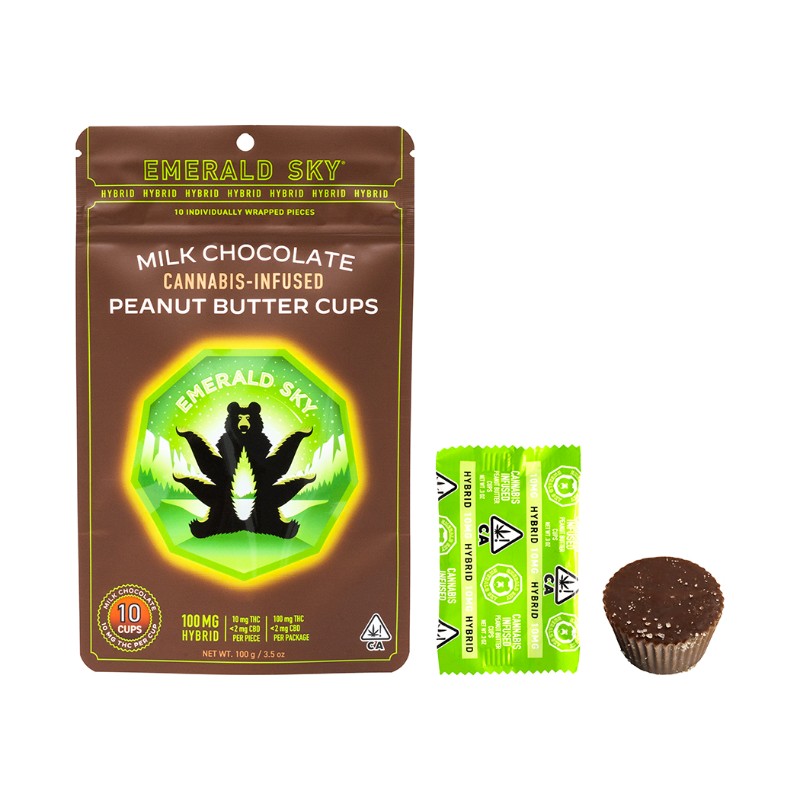 Emerald Sky Milk Chocolate Peanut Butter Cups (H) 10pk 100mg