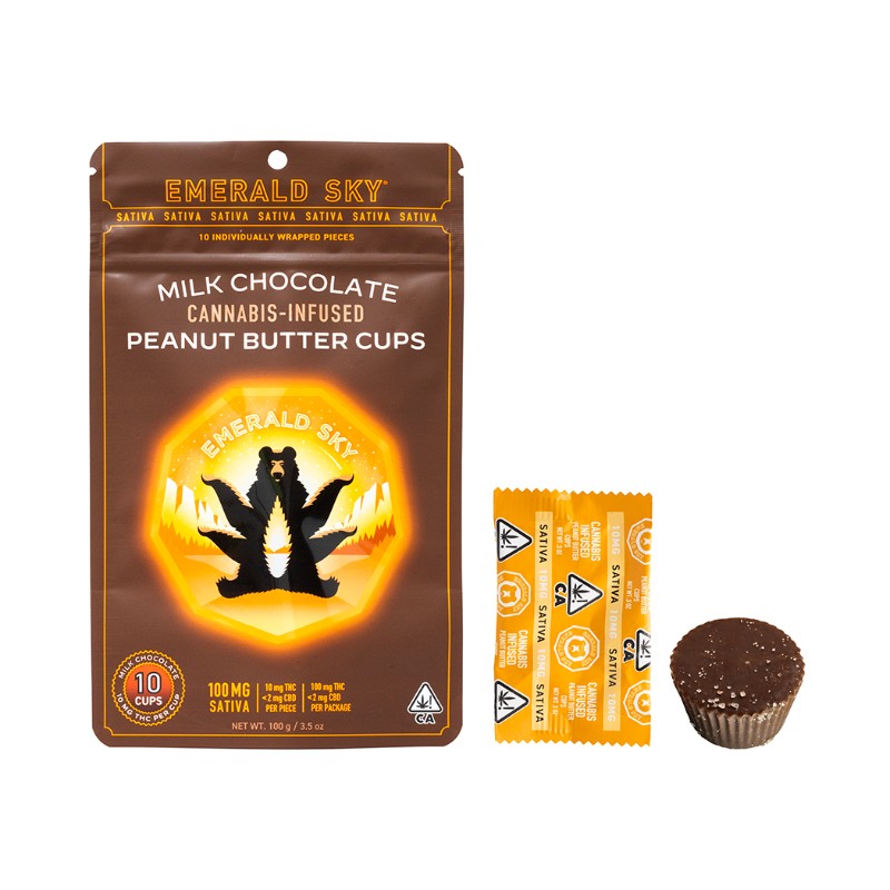 Emerald Sky Milk Chocolate Peanut Butter Cups (S) 10pk 100mg