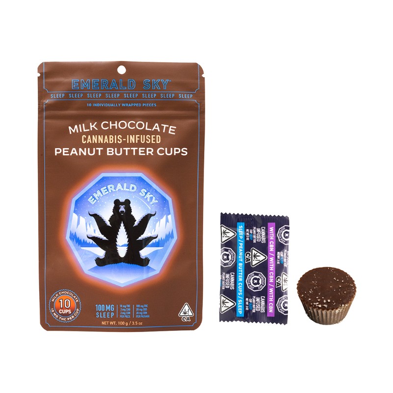 Emerald Sky Milk Chocolate Peanut Butter Cups Sleep 10:2:2 THC:CBD:CBN 10pk 100mg