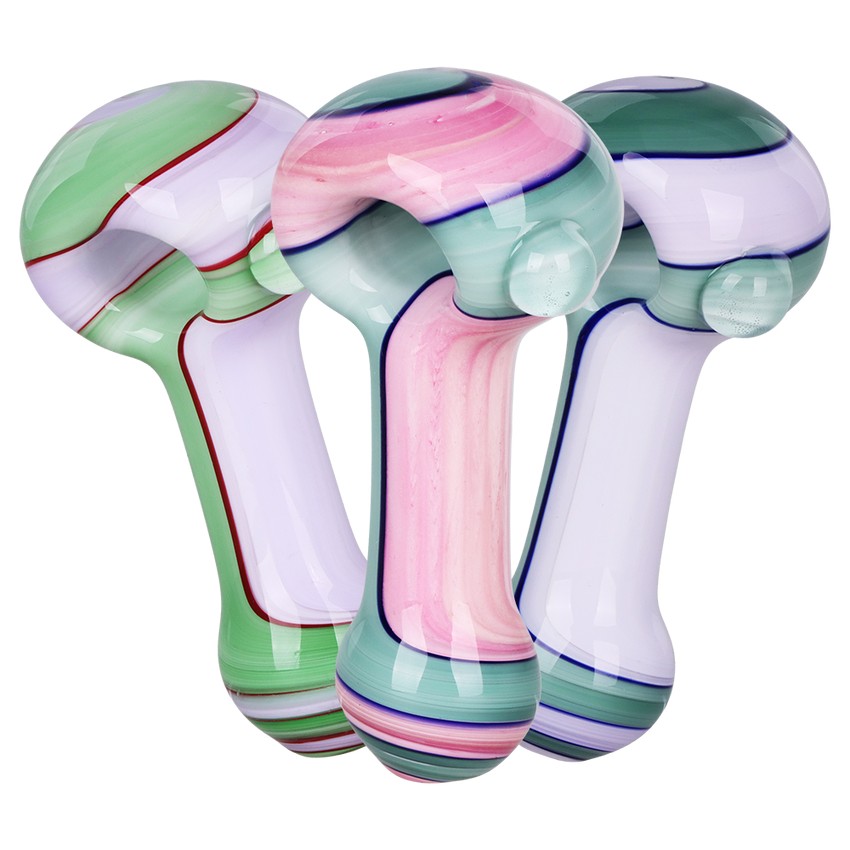 AFG | 4" Spoon Pipe | Milky Ribbons